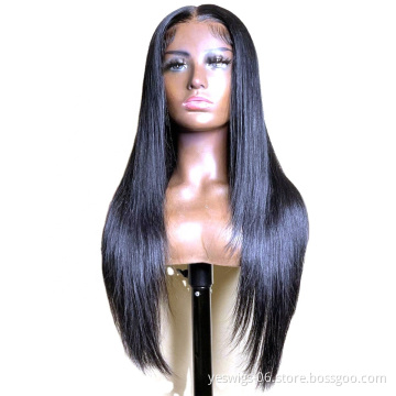 Wholesale Best Selling Raw Brazilian Remy Human Hair Natural Straight Lace Wigs 150% Density 5X5 Lace Closure Human Hair Wigs